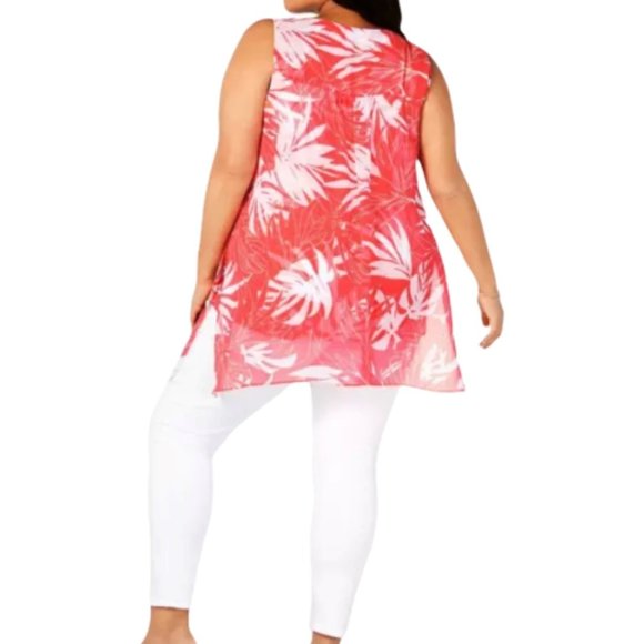 Alfani Plus Size Chiffon Split-Front Top S… - Picture 2 of 5